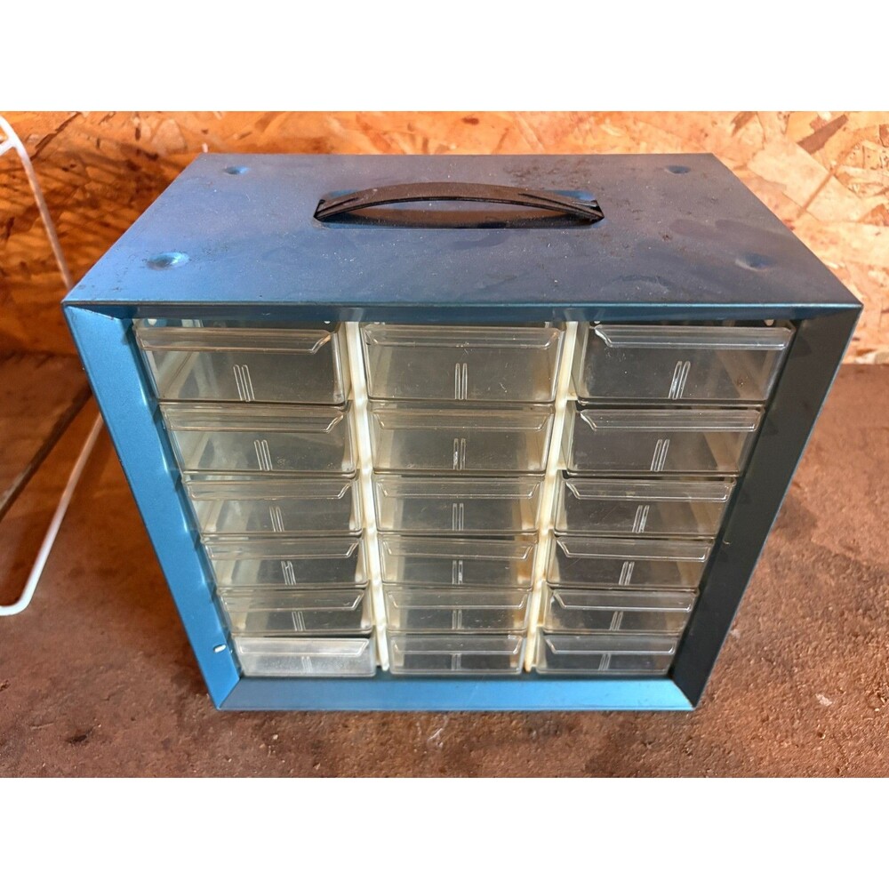 12‑Drawer Metal Hardware Organizer – Wall Mount – Nuts & Bolts Storage Cabinet